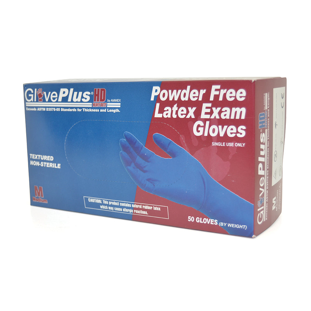 Ammex X-Large Gloveplus® Heavy-Duty Powder-Free Latex Exam Gloves - 50 Per Box