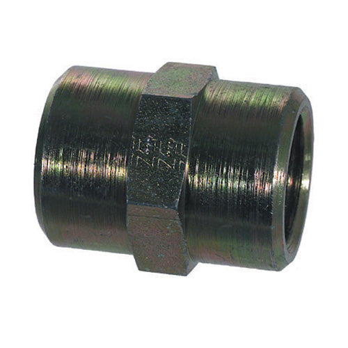 3/4 Inch x 1/2 Inch 4000 psi Zinc Plated With Clear Trivalent Chromatic Carbon Steel Pipe Coupling