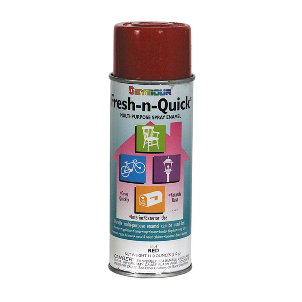 Seymour Economy Fresh N' Quick Gloss Paint Aerosol Red - 10 Oz Net Weight - Aerosol
