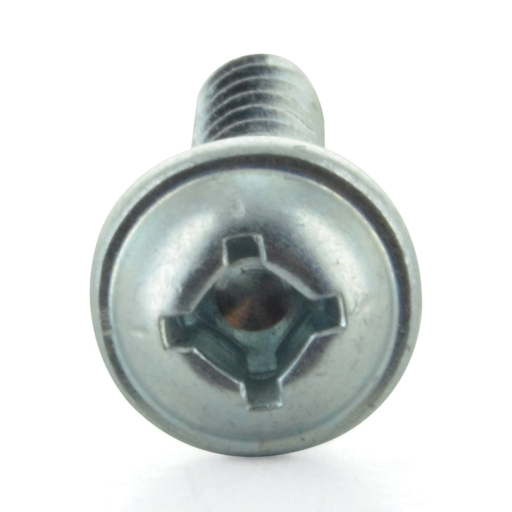 #8 x 3/4 Inch Zinc Plated Steel Square Drive Pan Washer Face Sheet Metal Screw