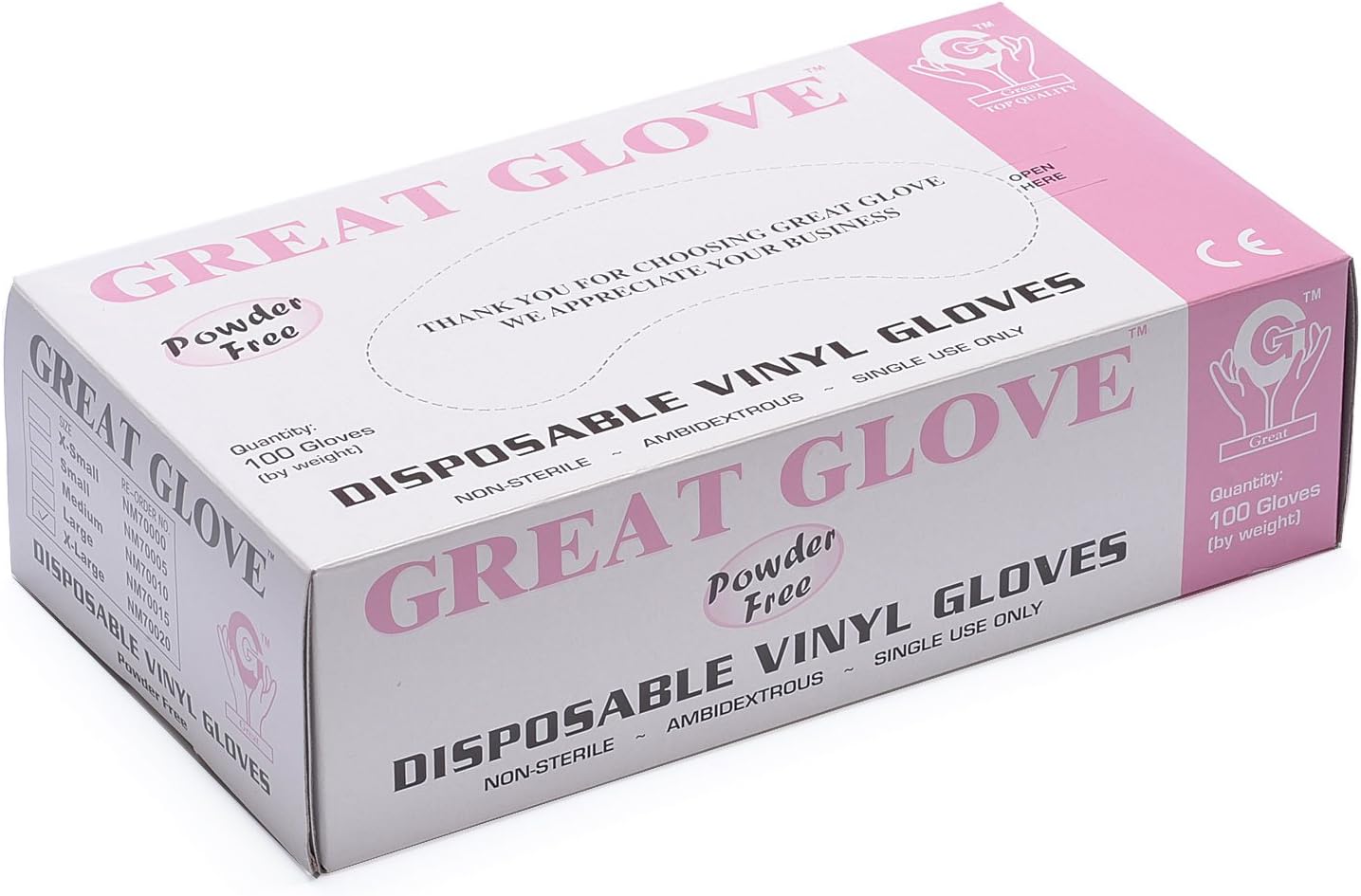 (Disco - No Comparable Item Available) Disposable Industrial Vinyl Powder Free Gloves