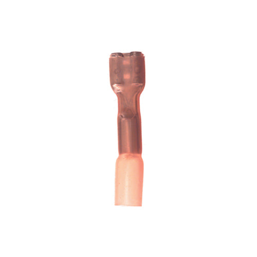 22-18 Gauge 1/4 Inch Female Push On Connector Solder Shrink Red