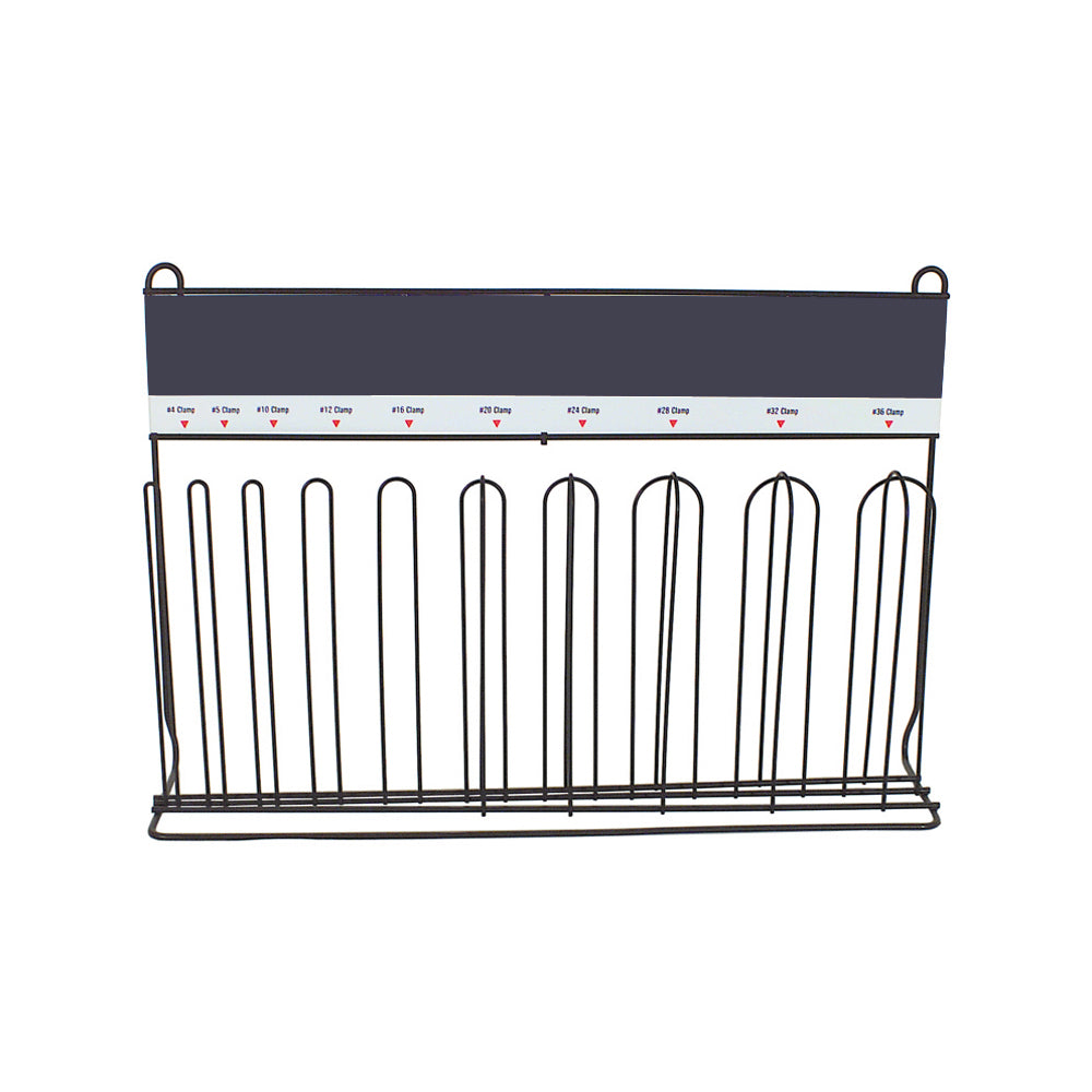 23-1/4 Inch x 15-1/8 Inch x 5-1/4 Inch Cold Rolled Steel 5 Loop Hose Clamp Rack