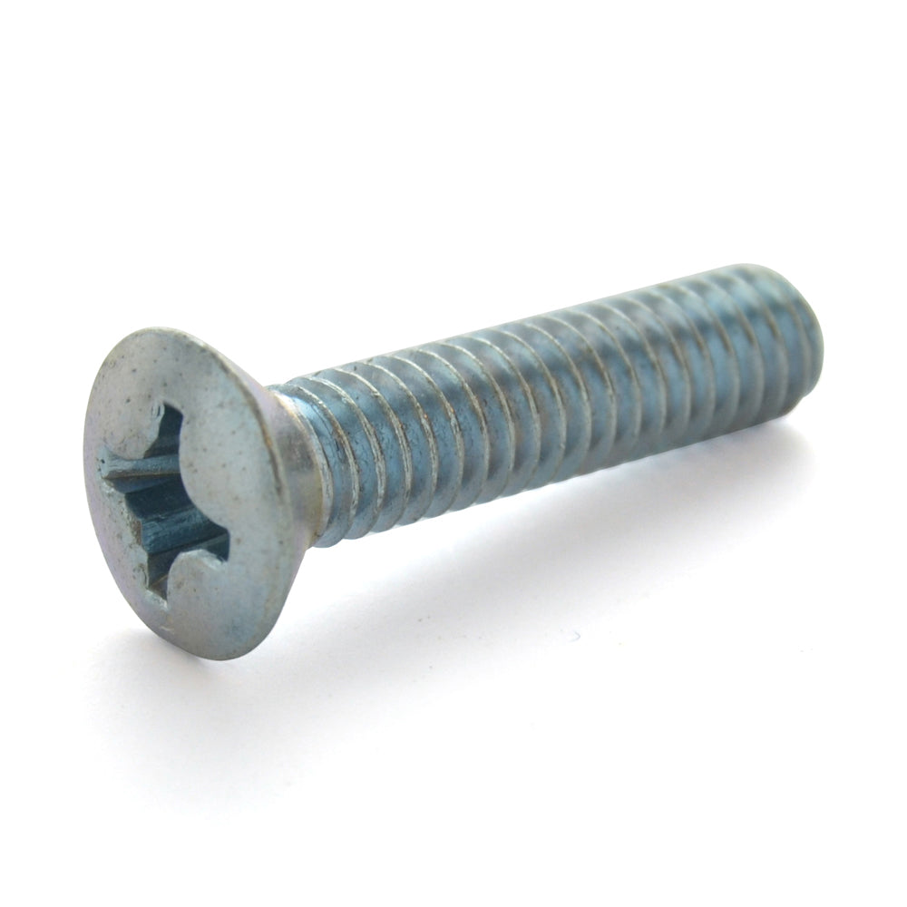 #6-32 x 1/2 Inch Coarse Zinc Plated Steel #2 Phillips Drive Oval Countersunk Head Machine Screw