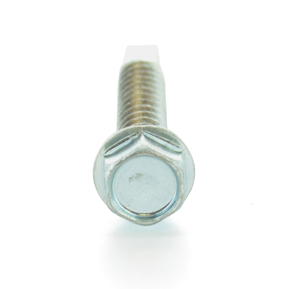 #10-16 x 2 Inch Zinc Plated Low Carbon Steel #3 Point Indented Hex Washer Head Self-Drilling Tek Screw