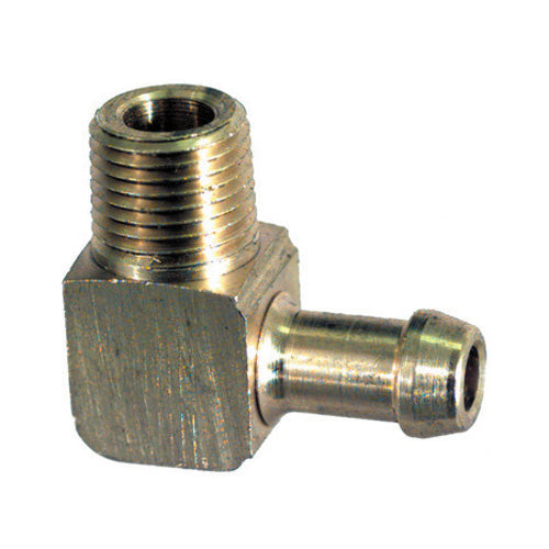 5/8 Inch x 3/8 Inch Male Pipe 90 Degree Elbow Brass Fuel Hose Fitting - Single Barb