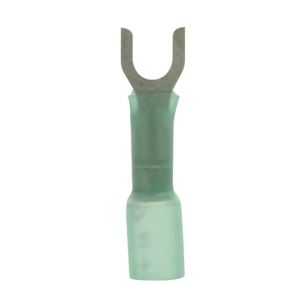 16-14 Gauge Lead Free Heat Shrink, Crimp & Solder Fork Spade #10 Stud Blue