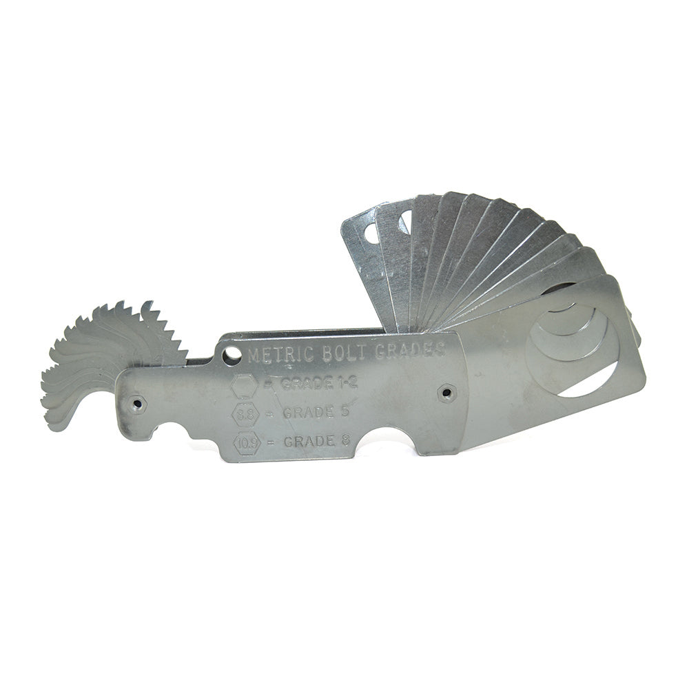 Gorilla Bolt Sizer & Thread Pitch Gauge: , 5mm to 24mm in diameter / pitch gauges from 0.75 - 3.0mm
