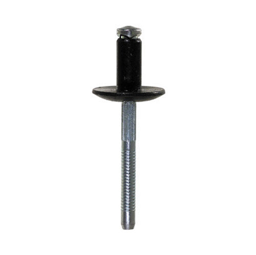 1/4 Inch X 0.530 Inch 0.091 - 0.142 Inch Grip Black Aluminum Recessed Large Head Split Rivet