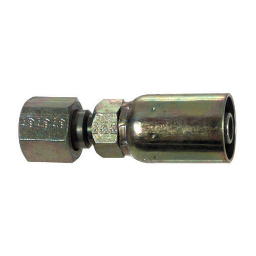 Female Flat Face O-Ring (FFOR) Swivel Straight 3/8 Inch Hose X 1/2 Inch Tube