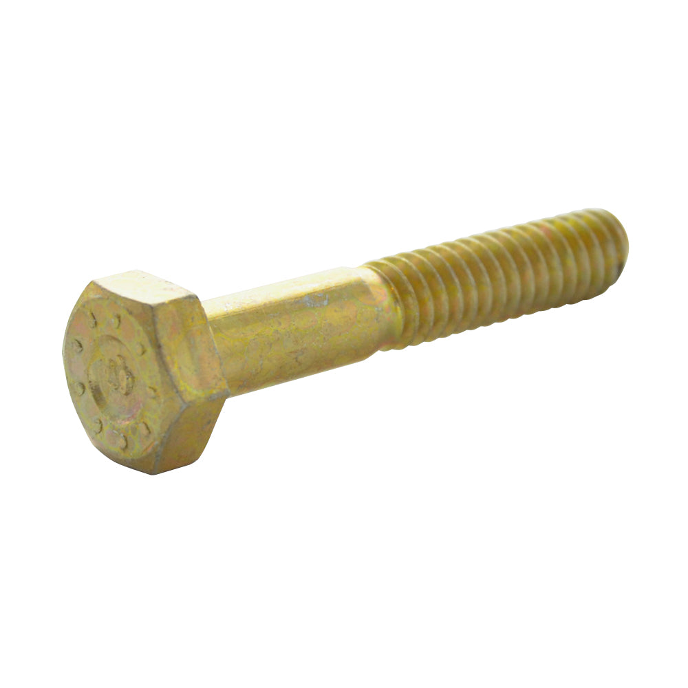3/4-10 x 2 Inch Coarse Yellow Zinc L9 Steel Hex Head Cap Screw USA