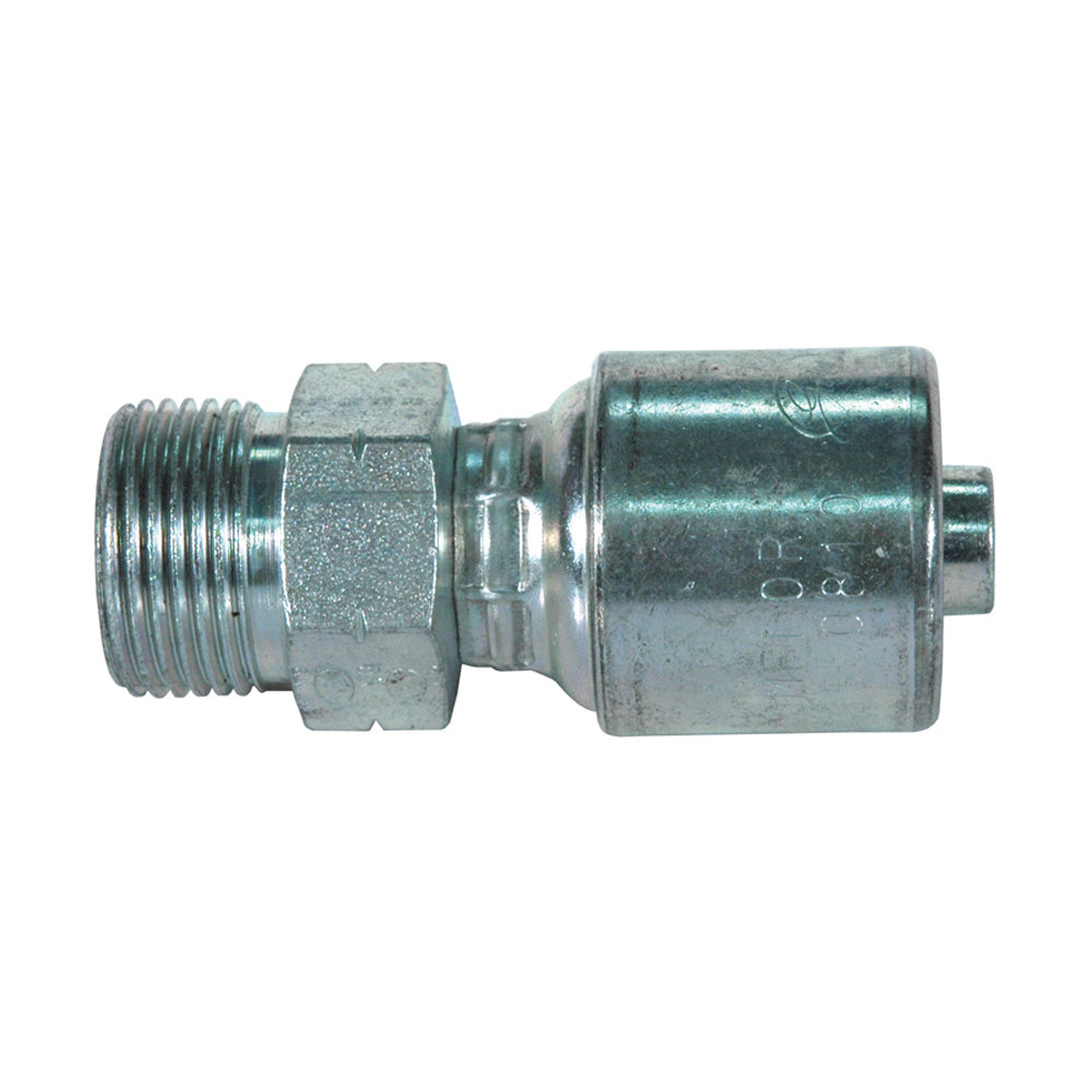 3/8 Inch x 3/8 Inch Male Flat-Face O-Ring Tuffcoat Lead Free MegaCrimp Coupling