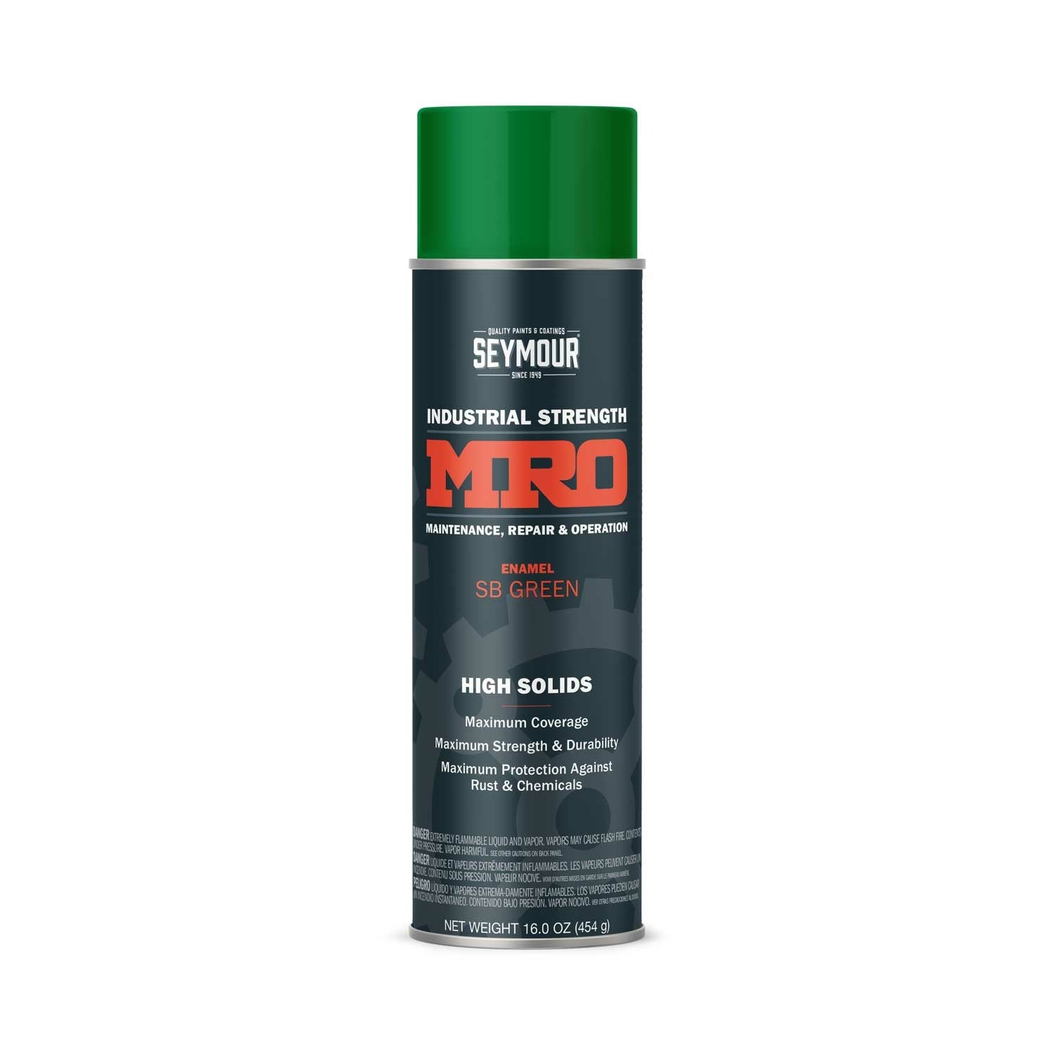 MRO Industrial High-Solids Spray Paint, SB Green - 16 OZ. Net Fill Wt.