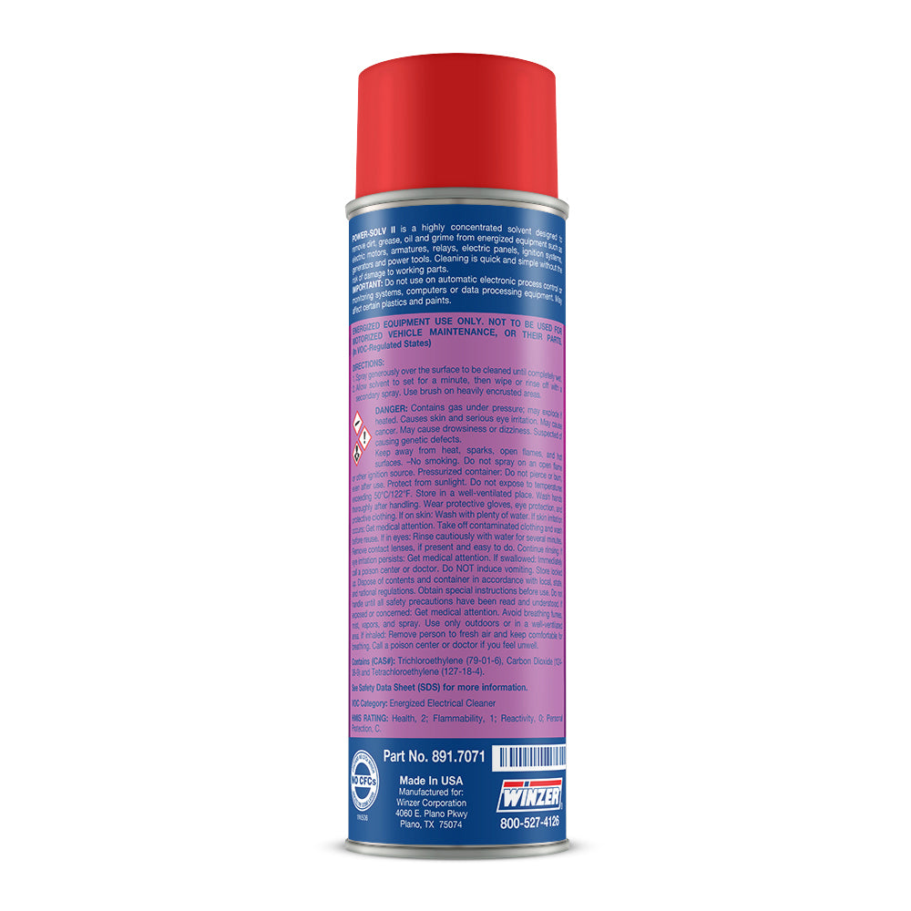 Winzer Power Solv II Industrial Strength Energized Electrical Cleaner - 19.5 Oz Net Wt. Aerosol