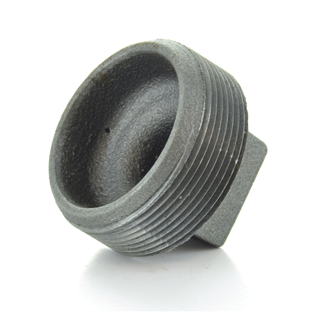 1/4" Schedule 40 Male NPT Black Malleable Iron Square Head Pipe Plug