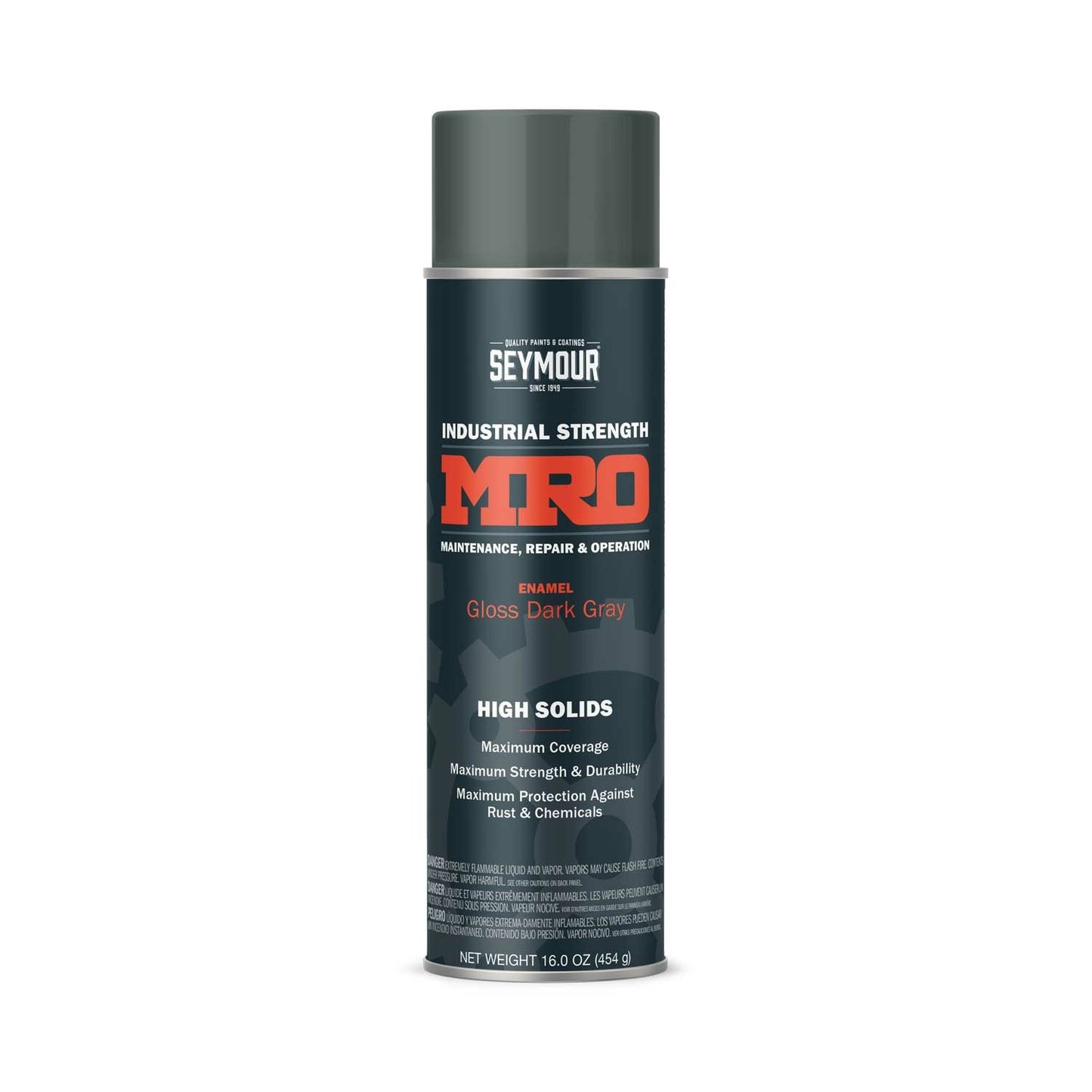 MRO Industrial High-Solids Spray Paint- ANSI 49 Dark Machinery Gray - 16 OZ. Net Fill Wt.