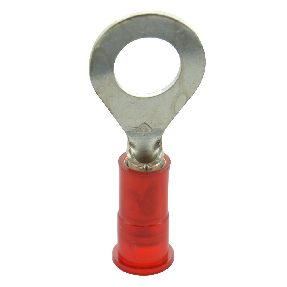 22-18 Gauge Ring Terminal #8 To #10 Stud Ultra-Tuff Nylon Insulated Red