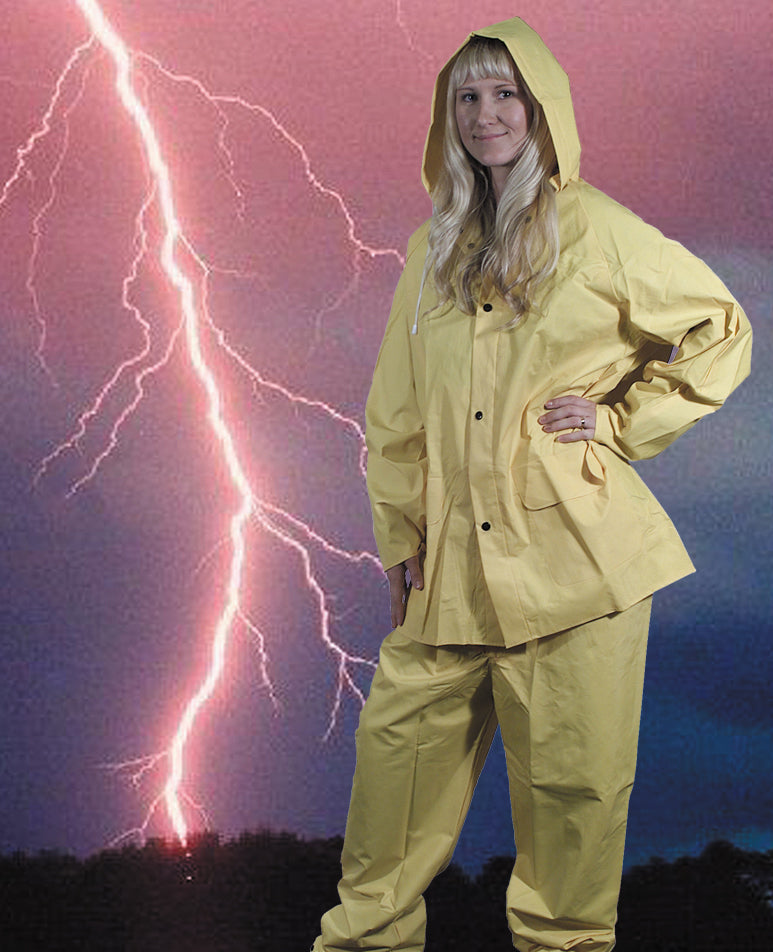 X-Large Yellow Pvc/Polyester 3 Piece Rainsuit