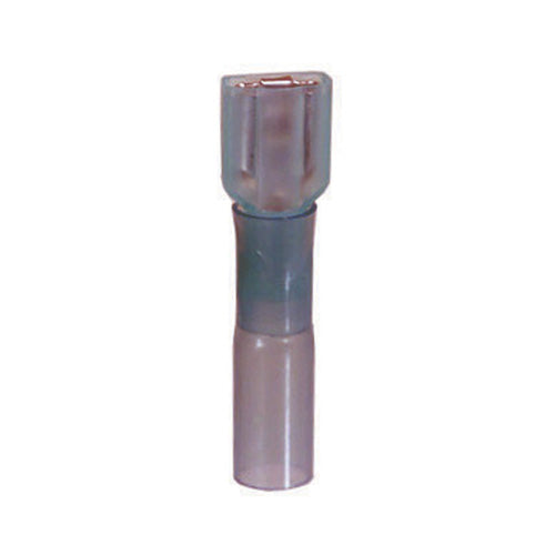16-14 Gauge Female Push On Connector 1/4" Tab Fully Insulated Heat Shrink Nylon Blue
