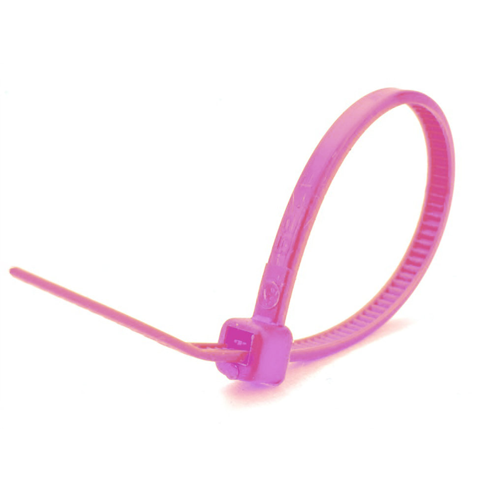 1/8 Inch x 7 Inch 50 lb Fluorescent Pink Wire Tie