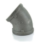 1/8" Schedule 40 Female NPT Black Malleable Iron 45 Degree Elbow