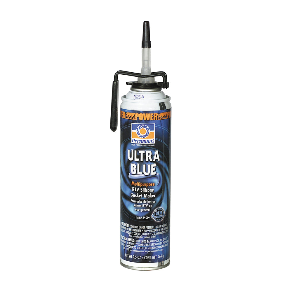 Permatex Ultra Blue Rtv Silicone Gasket Maker Powerbead Aerosol - 9.5 oz