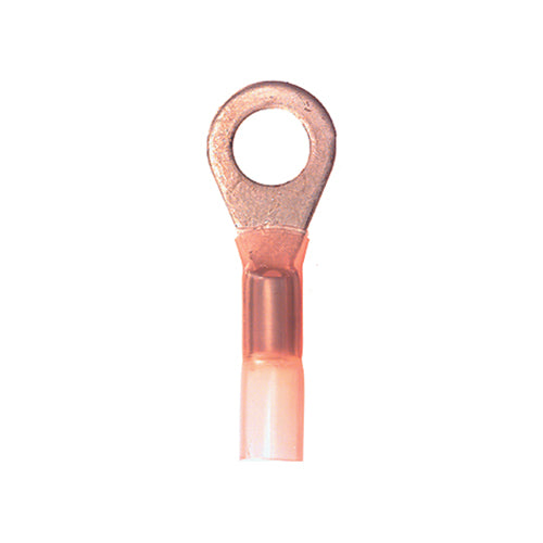 22-18 Gauge Ring Terminal Solder Shrink Nylon Insulated 5/16" Stud Red