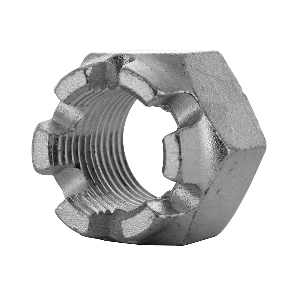 1-1/4-12 Fine Zinc Clear Trivalent Grade 5 Hex Castle Nut
