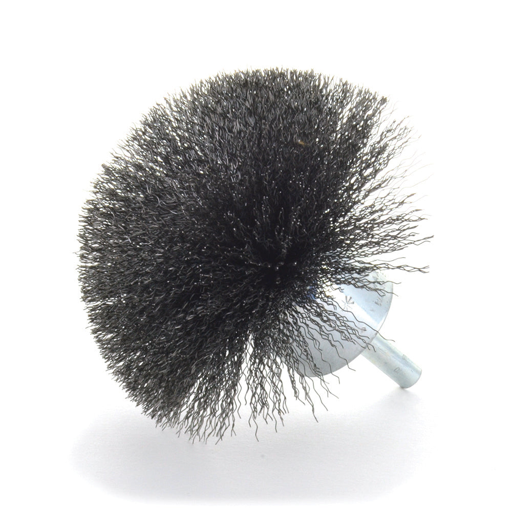 3 Inch x .008 Inch x 1/4 Inch Stem Mounted  Carbon Steel Circular Flared Specialty Brush