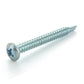 #6 x 1 Inch Zinc Plated Low Carbon Steel #2 Point Pan Head Self-Drilling Tek Screw