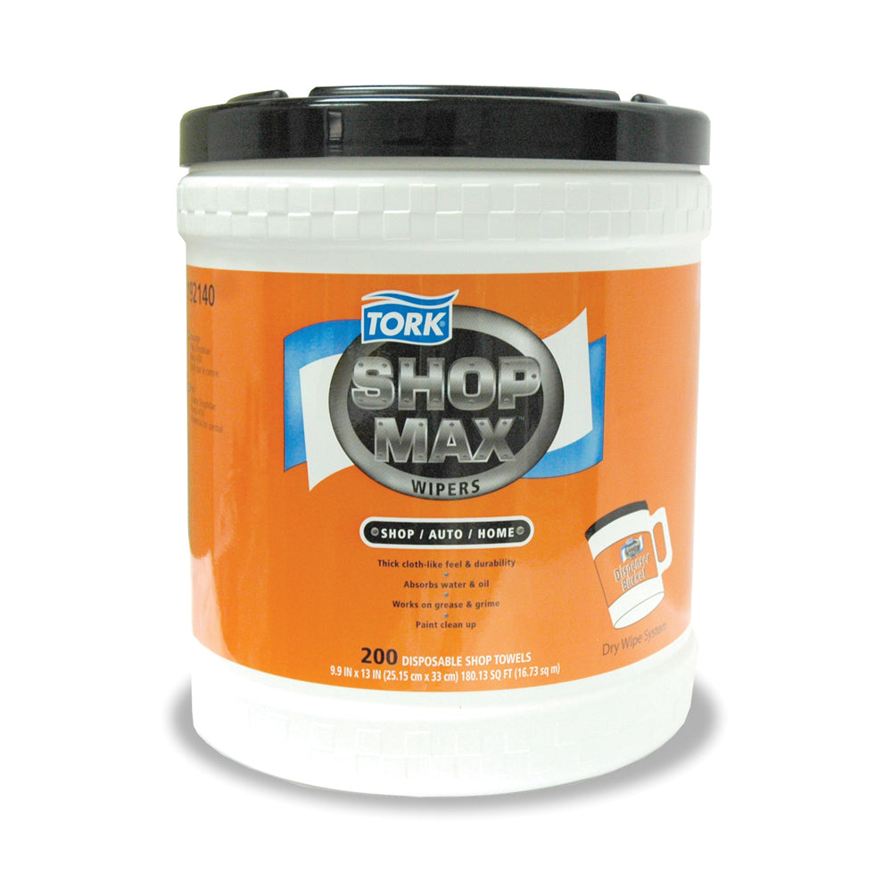10 Inch x 13 Inch Tork Advanced 450 Shopmax Centerfeed Dry Wipe Bucket Dispenser 200 Wipes Per Roll Box Case of 2