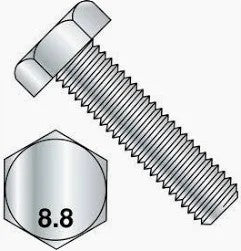 M7 x 1 x 55 mm Coarse Class 8.8 Zinc Plated Steel Hex Head Cap Screw