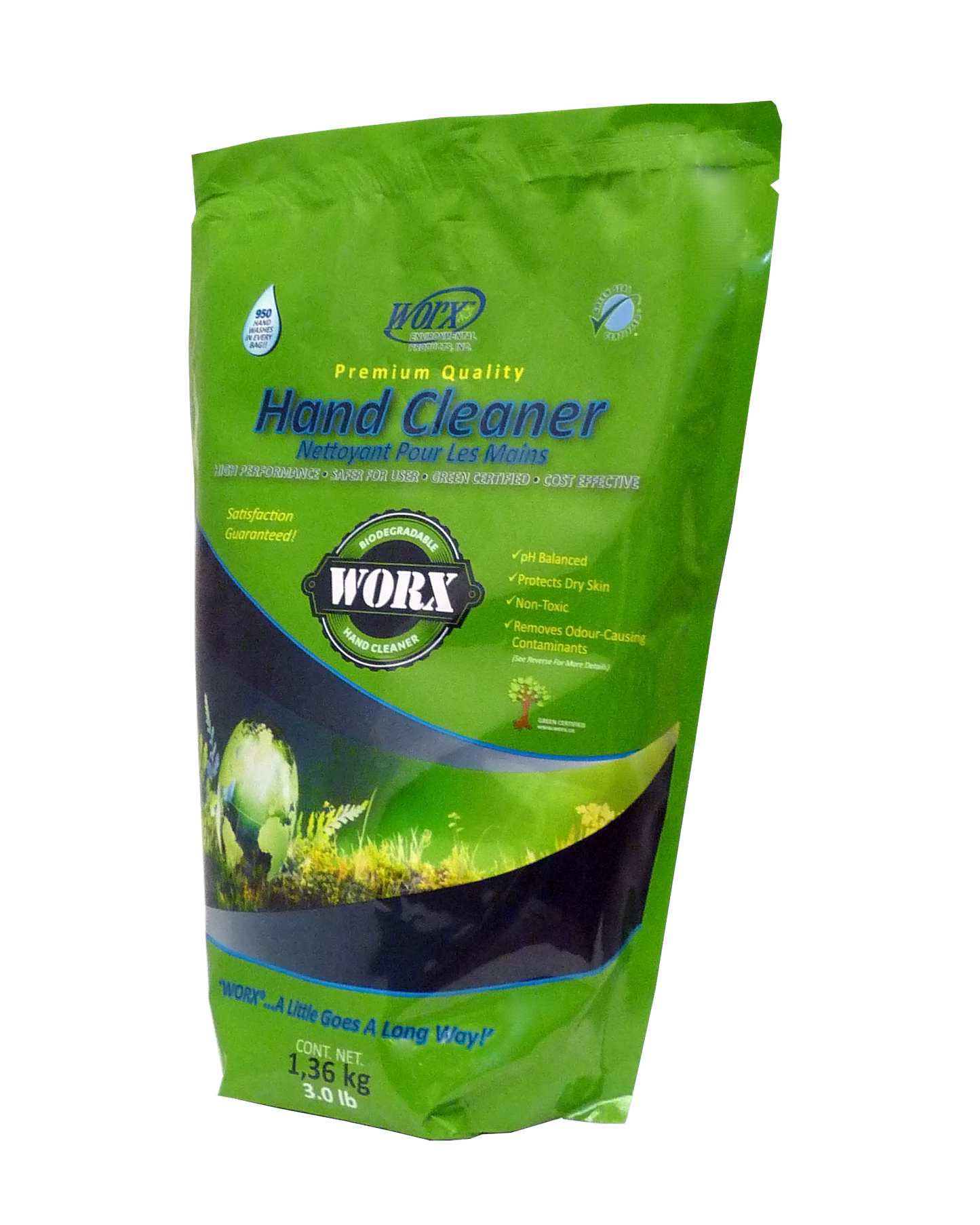4.5LB Refill bag for Worx Biodegradable Waterless Hand Cleaner. For use with any Worx dispensers.