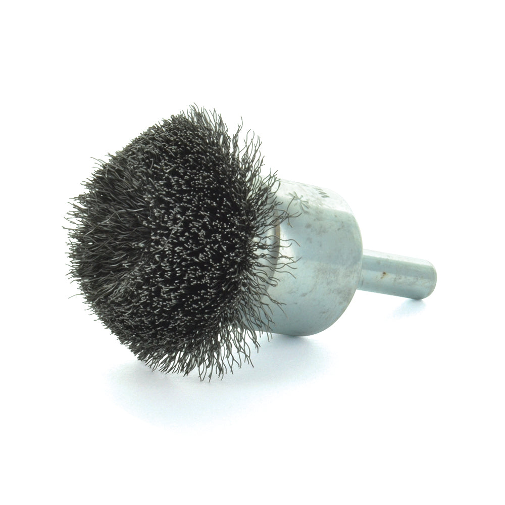1-1/2 Inch X 0.006 Inch X 1/4 Inch Stem Mounted Carbon Steel Circular Flared Specialty Brush
