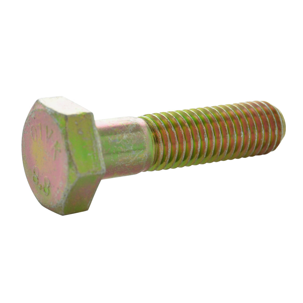 M10 x 1.5 x 100 mm Coarse Class 8.8 Yellow Zinc Steel Hex Head Cap Screw