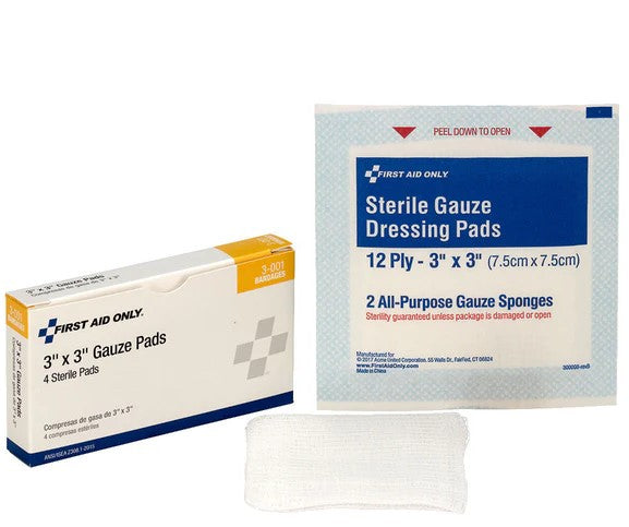 3" x 3" Gauze Dressing Pad Box of 4