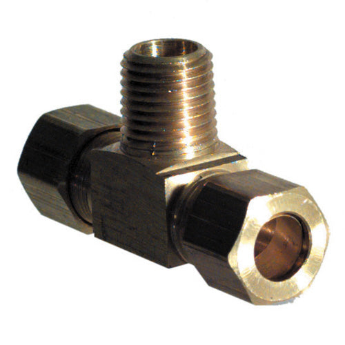 5/16 Inch Tube X  1/8 Inch Male Pipe Brass Compression Tube Male Branch Tee