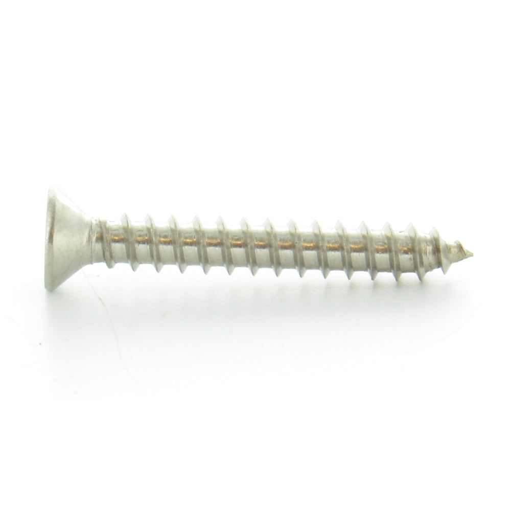 #8 x 2 Inch Plain 18-8 (A2) Stainless Steel Flat - Countersunk Head Type-Ab Self-Tapping Sheet Metal Screw