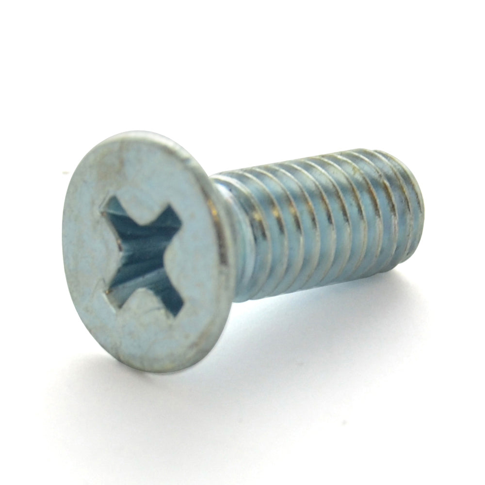 #10-32 x 3/8 Inch Fine Zinc Plated Steel #2 Phillips Drive Flat Countersunk Head Machine Screw