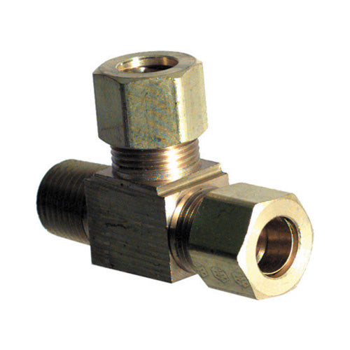 3/16 Inch Tube X 1/8 Inch Male Pipe Brass Compression Tube Male Run Tee