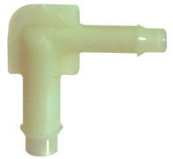 1/4 Inch x 3/16 Inch Vacuum and Washer Hose 90 Degree Elbow Reducer White