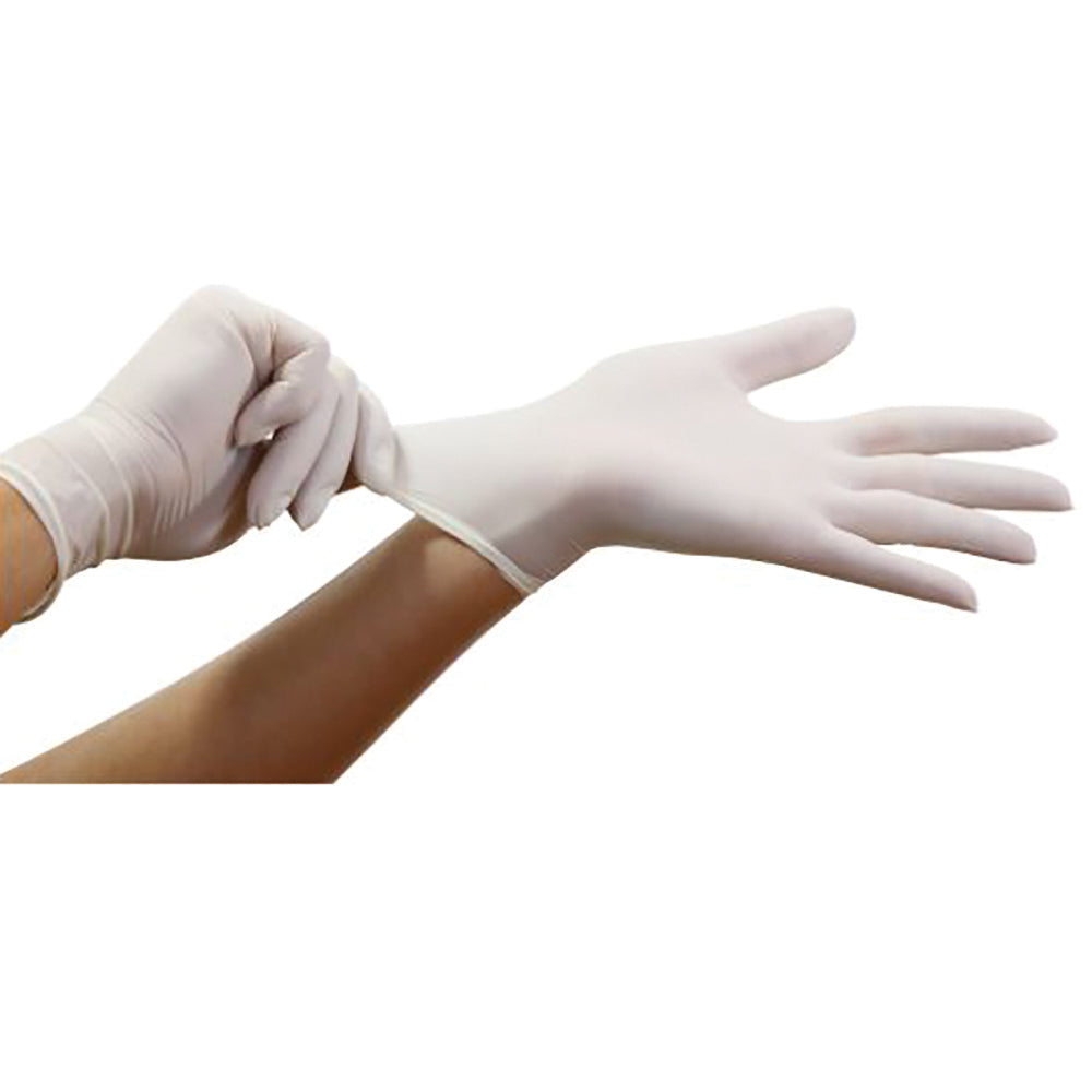 Diamond Gloves 6 Mil Powder Free White Latex Exam Glove 100/Box Large