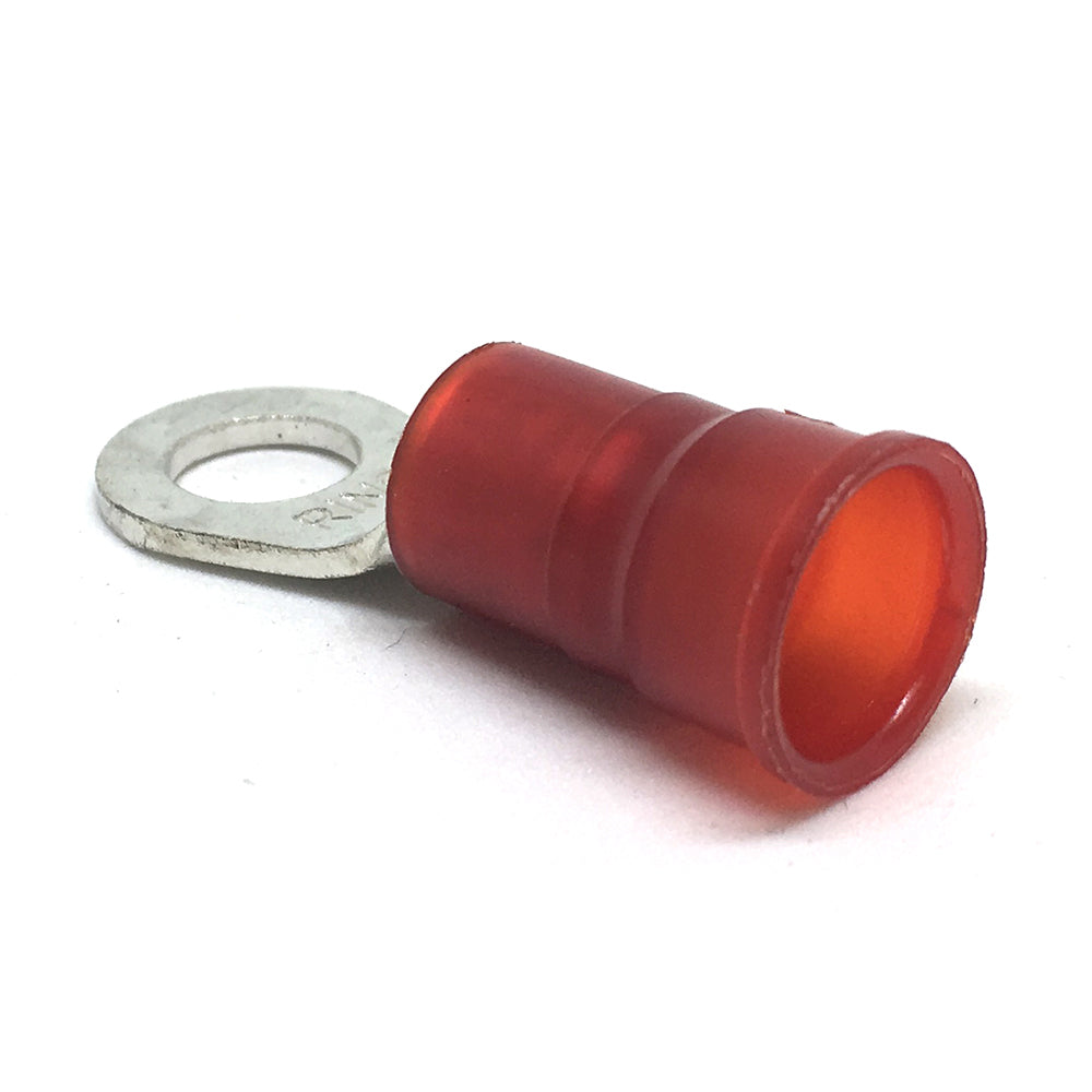 8 Gauge Nylon Insulated Ring Terminal Red #10 Stud