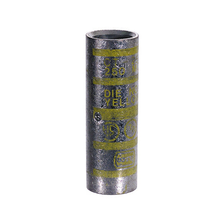 1/0 Awg Electro Tin Plated Copper Short Barrel Compression Splice