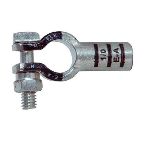 1/0 Awg Black E-A Electro-Tin Plated Solid Cast Copper Heavy Duty Negative Eco-Max® Straight Battery Terminal