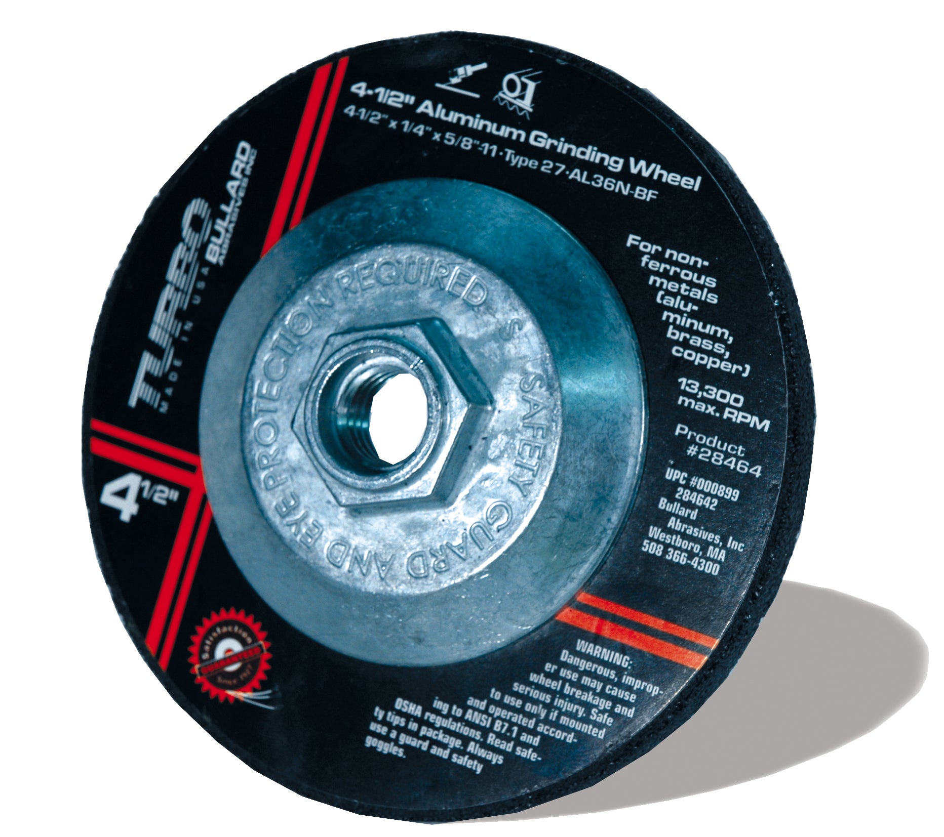 4-1/2 Inch x 1/4 Inch x 5/8-11 A36M Grit Aluminum Oxide Small Grinding Wheel