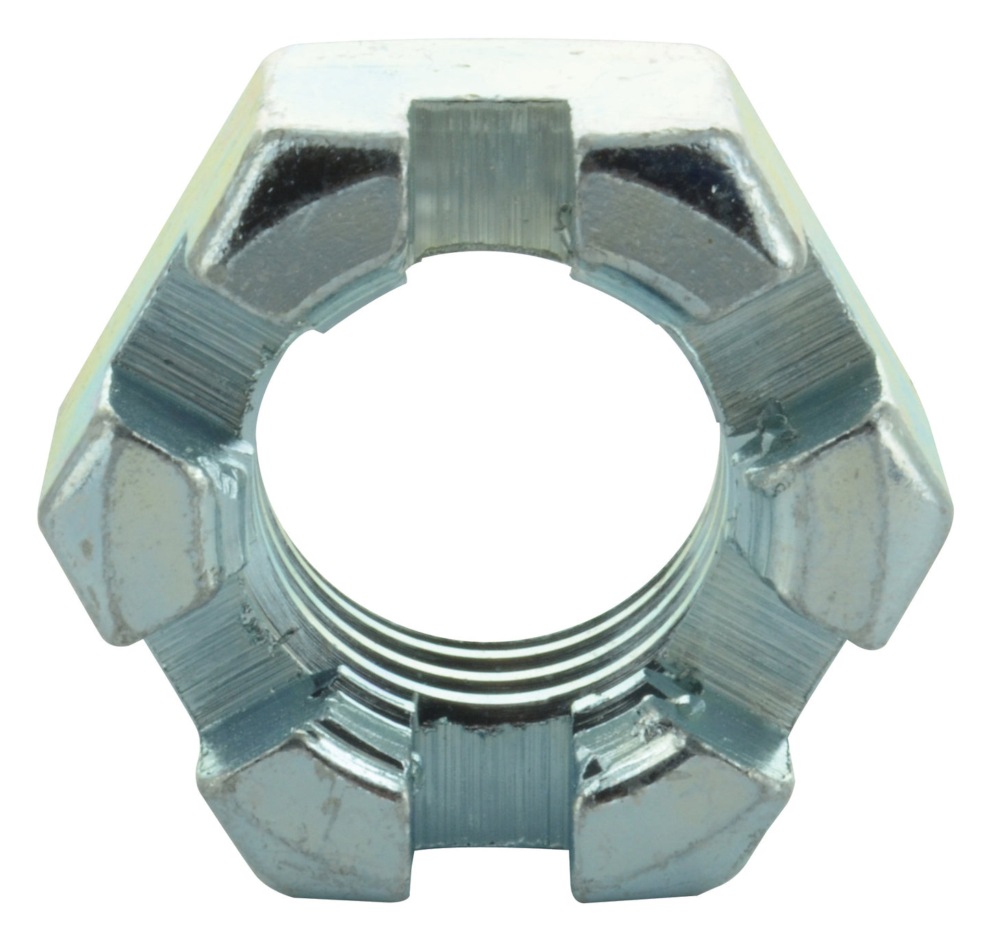 1/2-13 Coarse Zinc Plated Grade 2 Slotted Finished Hex Nut