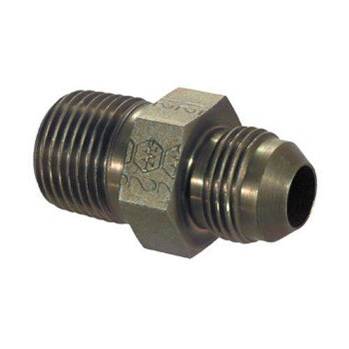 1-1/4 Inch x 1 Inch Zinc Plated Yellow Dichromate Carbon Steel Male Jic To Male Pipe Jic 37 Degree Adapter