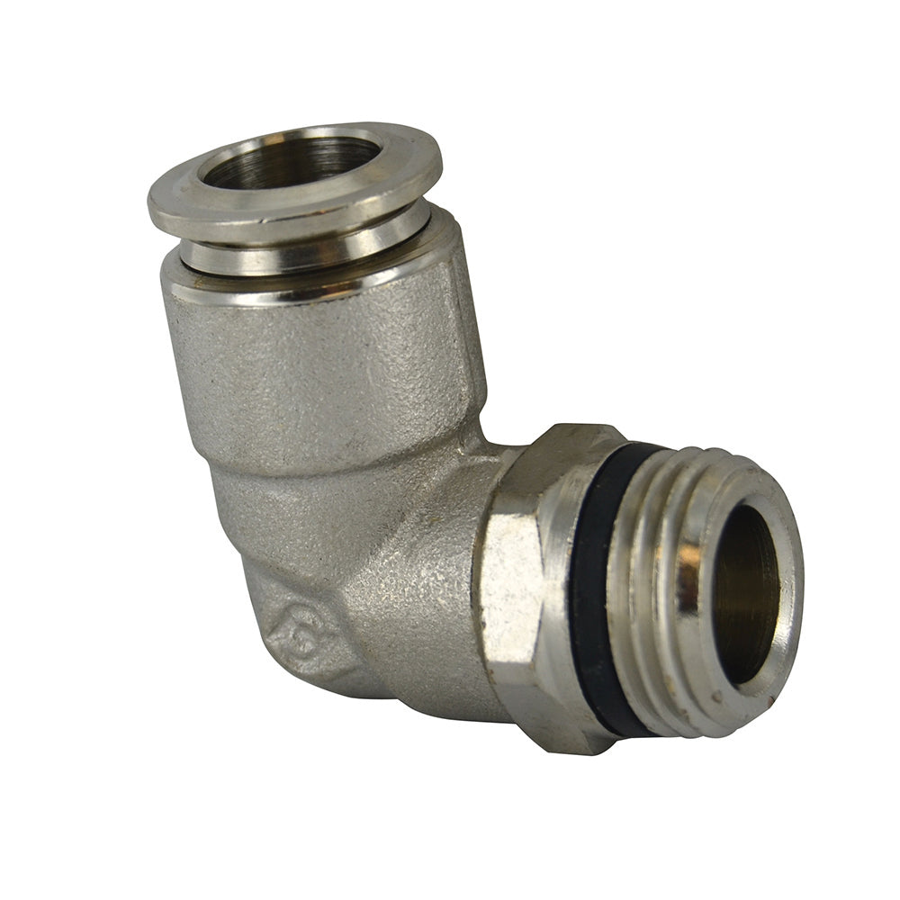 M10 Tube x 3/8 Inch Pipe Male Swivel Elbow - Universal Thread