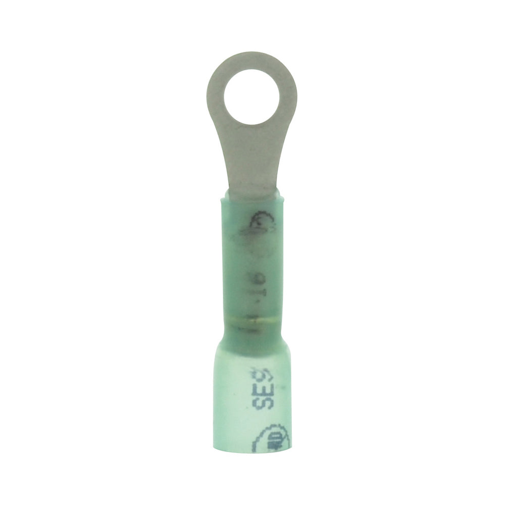 16-14 Gauge Lead Free Heat Shrink, Crimp & Solder Ring Terminal #10 Stud Blue